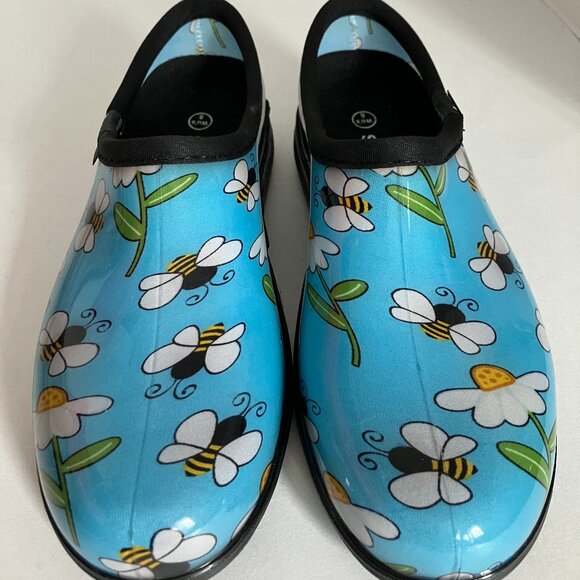 Sloggers Waterproof Bees and Flowers Shoes Size 8-Great Condition - Picture 2 of 7